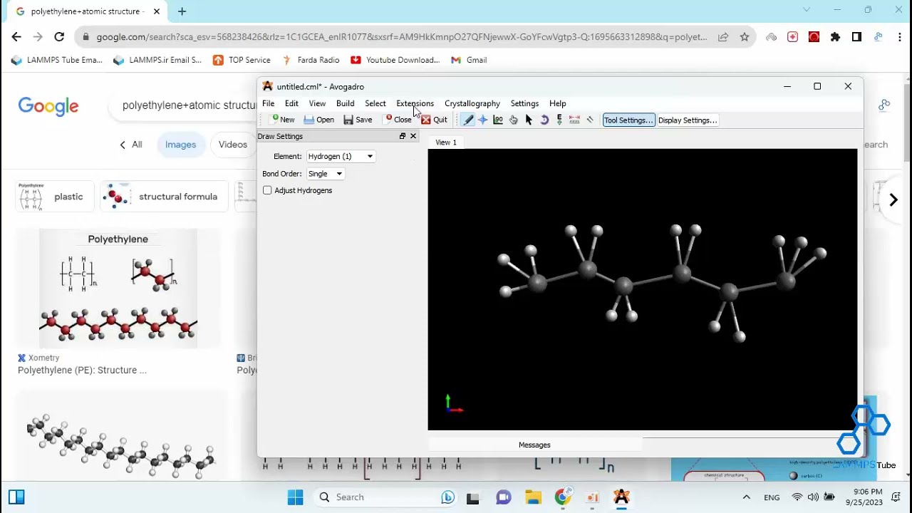 Atomic Drawing in Avogadro Software