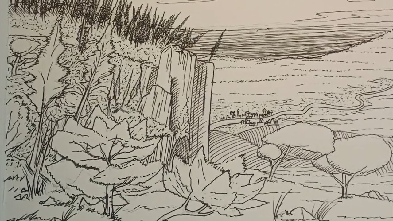 Let's draw a landscape! Big head is in the way edition!