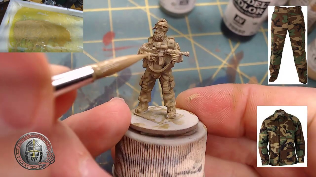 Painting Woodland Camouflage on a 28mm Modern Figure