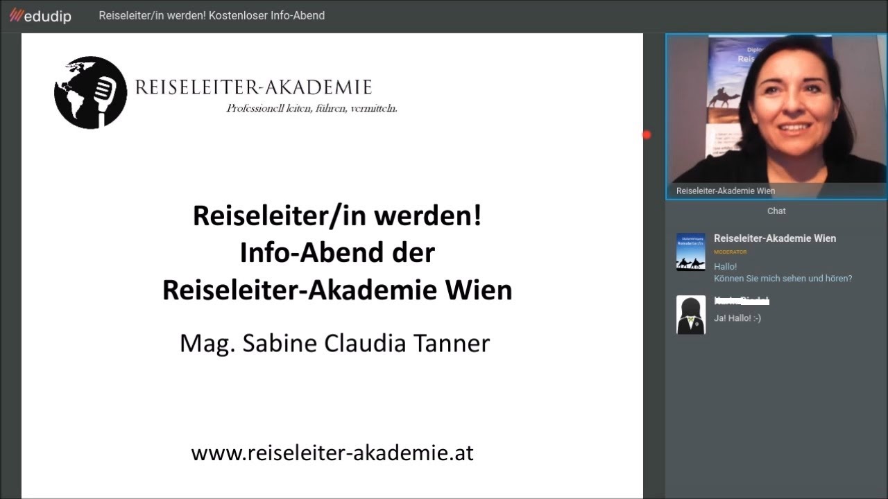 Reiseleiter/in werden! Info-Abend der Reiseleiter-Akademie Wien. Mag. Sabine Claudia Tanner
