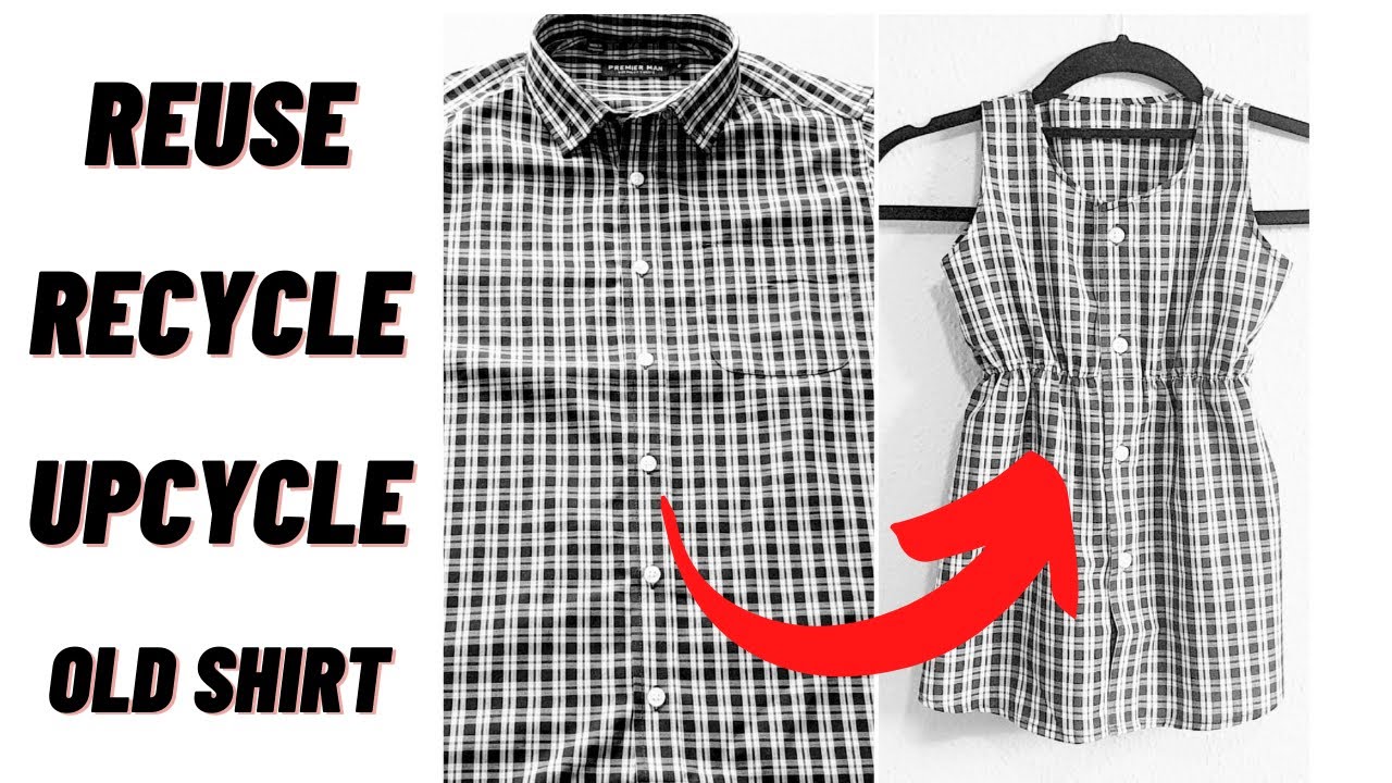 RECYCLE MEN'S SHIRT INTO GIRLS DRESS | recycle/upcycle old shirt into a baby dress