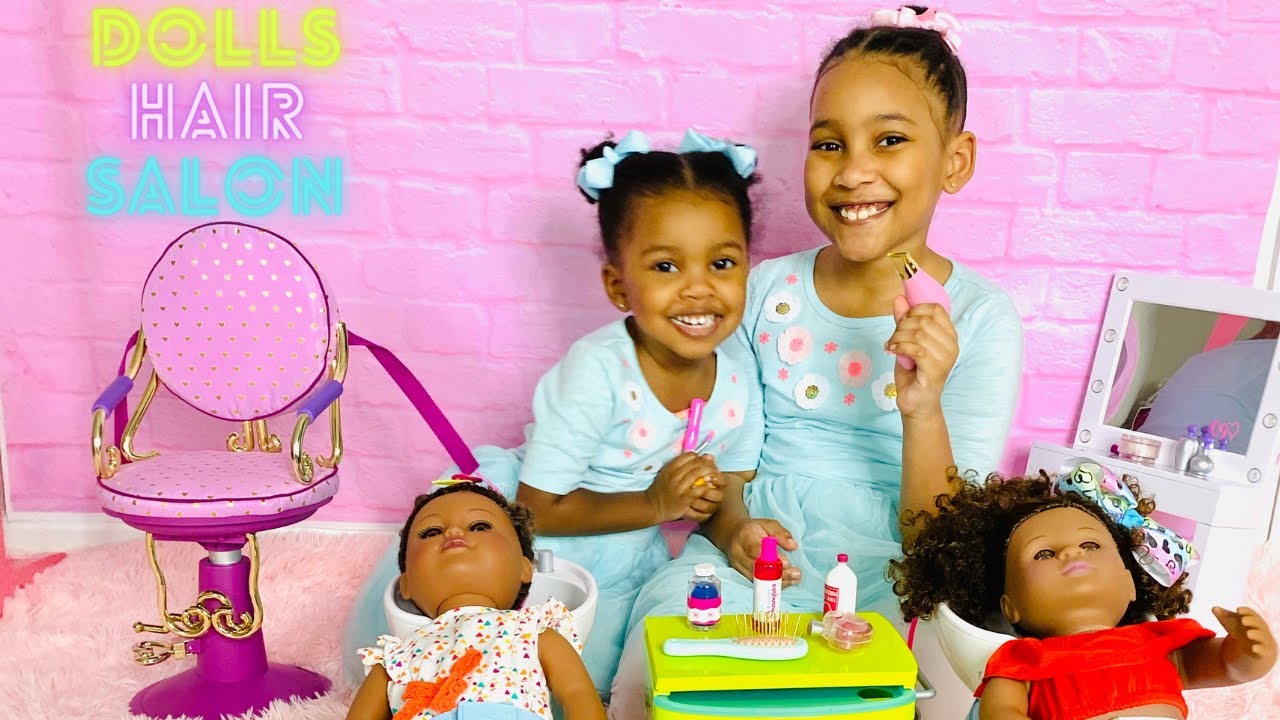 Kids Videos| Dolls Get Hair, Nails, and Makeup Done At Salon| Kel and Kyl's Playhouse