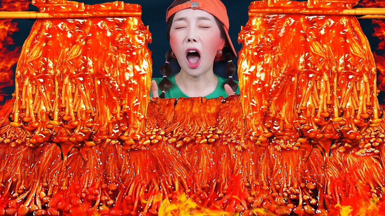 RUS SUB) Nuclear SPICY 🔥 Buldak Enoki Mushrooms & Dumpling RealSound Mukbang & Mukbang ASMR Ssoyoung