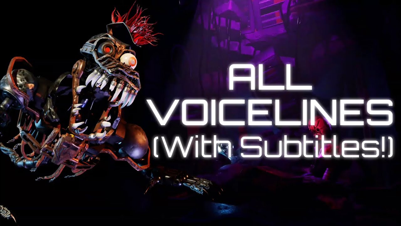 FNaF RUIN Ruined Montgomery Gator All Voicelines (With Subtitles)