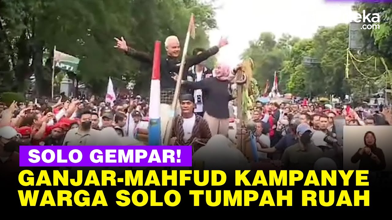 Kirab Ganjar-Mahfud Kampanye di Solo, Ribuan Warga Tumpah Ruah