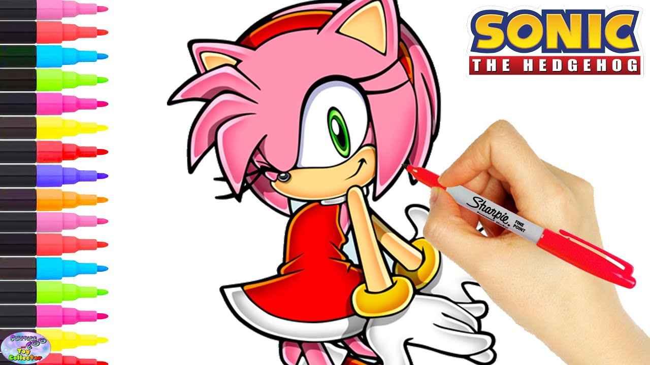 Sonic The Hedgehog Coloring Book - Amy Rose - Colouring Page With Markers | SETC