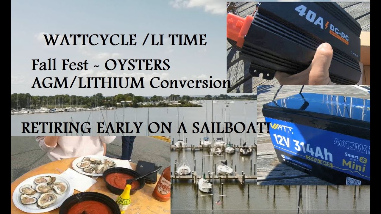 Episode 36: Oysters / Marine Electrical AGM to Lithium - Living on a Sailboat - solar and marine