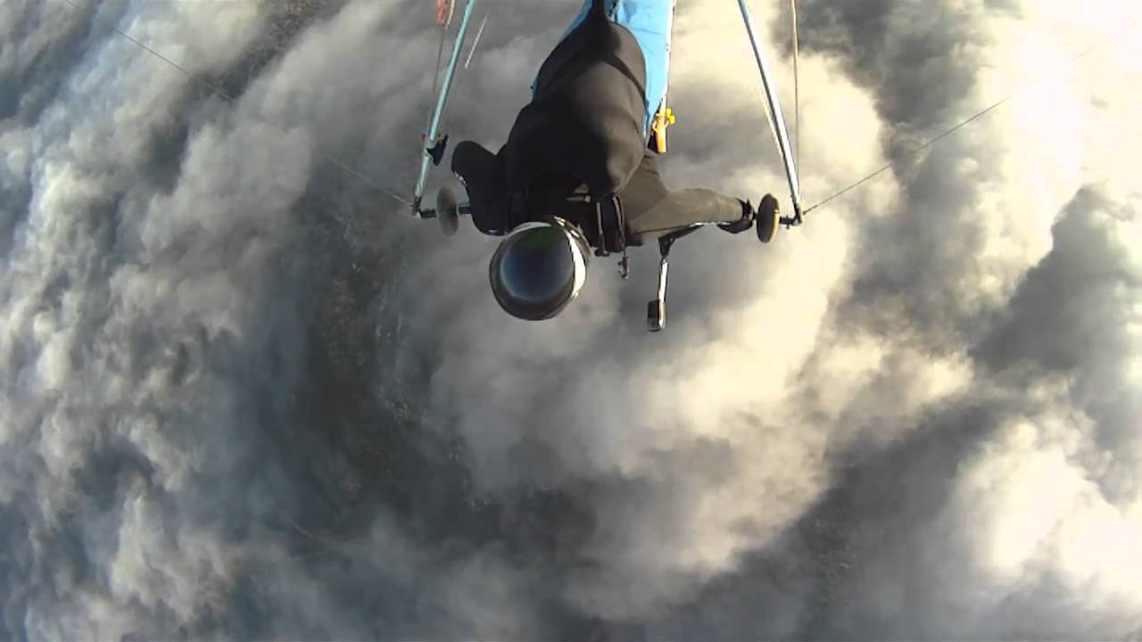 Amazing flight over the clouds near Athens