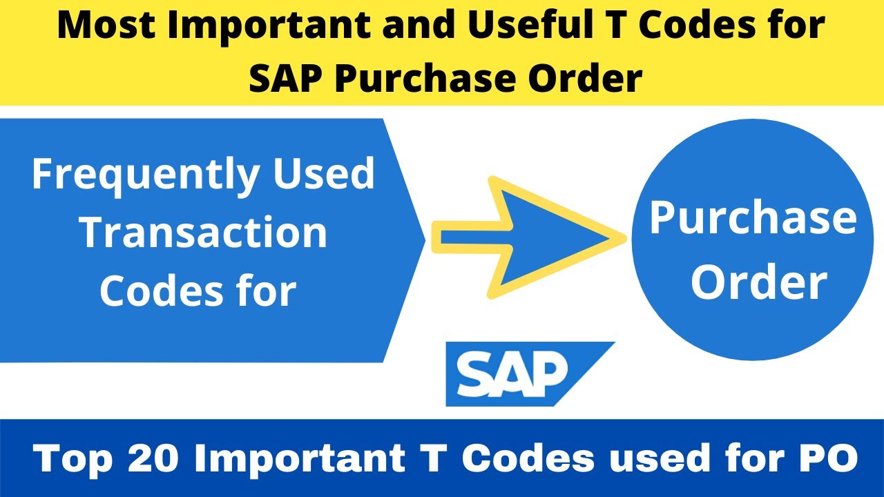 20 Most Important and Frequently used SAP MM Transaction Codes for Purchase Order II T Codes for PO