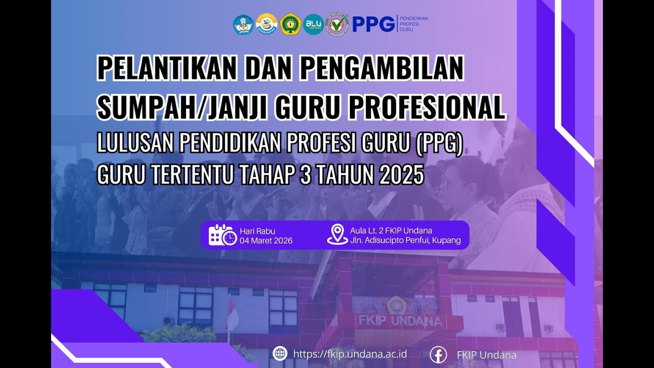 Pelantikan dan Pengambilan Sumpah/Janji Guru Profesional Lulusan PPG Guru Tertentu Tahap 3 2025