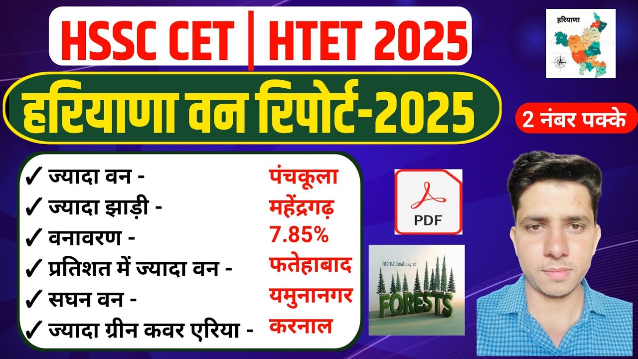 हरियाणा वन रिपोर्ट-2025| Haryana Forest Report 2025 | Haryana Forest Report| Haryana Current Affairs
