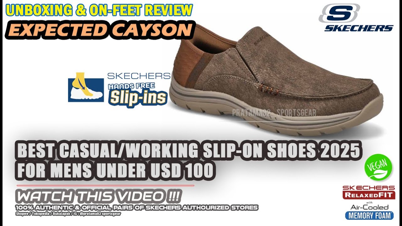 Распаковка и обзор на ногах: SKECHERS SLIP-INS RF EXPECTED CAYSON CANVAS SLIP-ON CASUAL SHOES ORI...