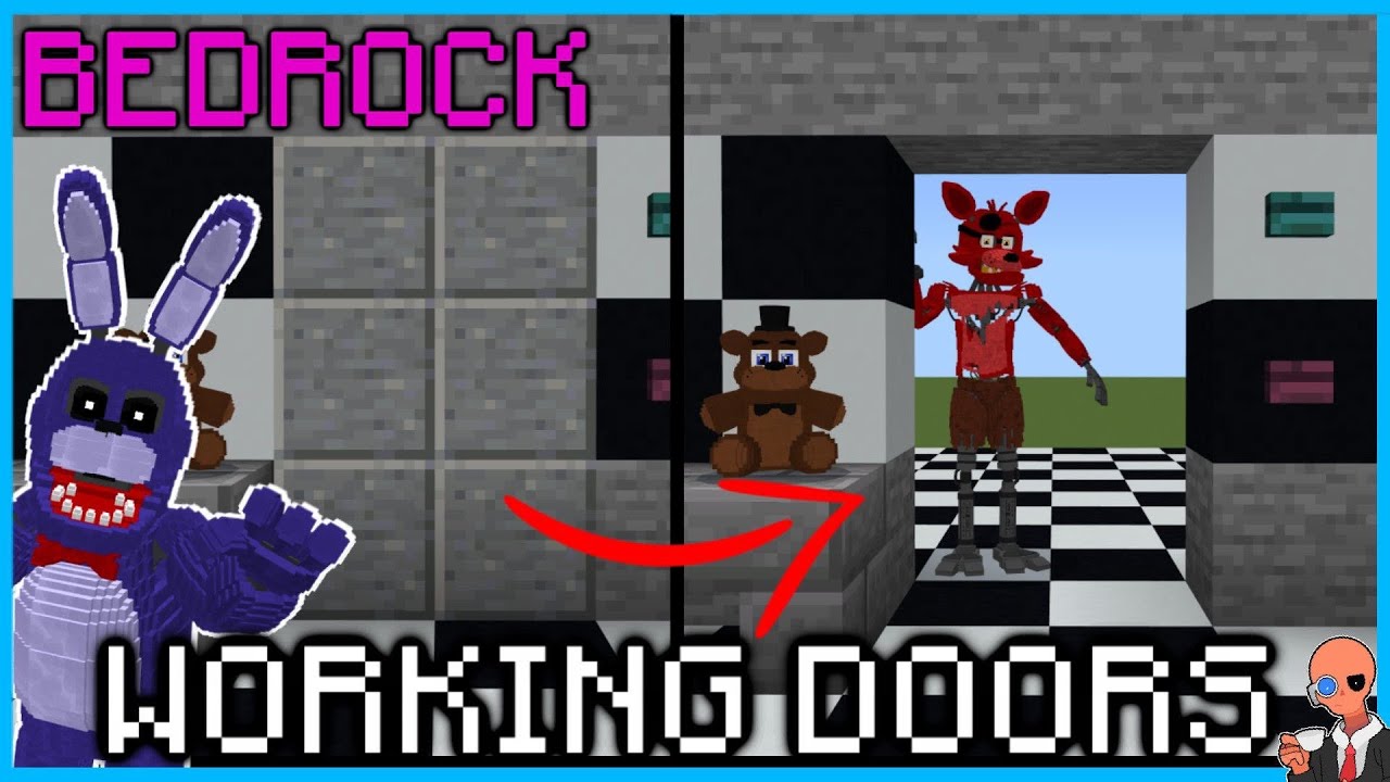 How to Build FNAF 1 Doors in MCPE 1.19+ // Minecraft FNAF How to Build