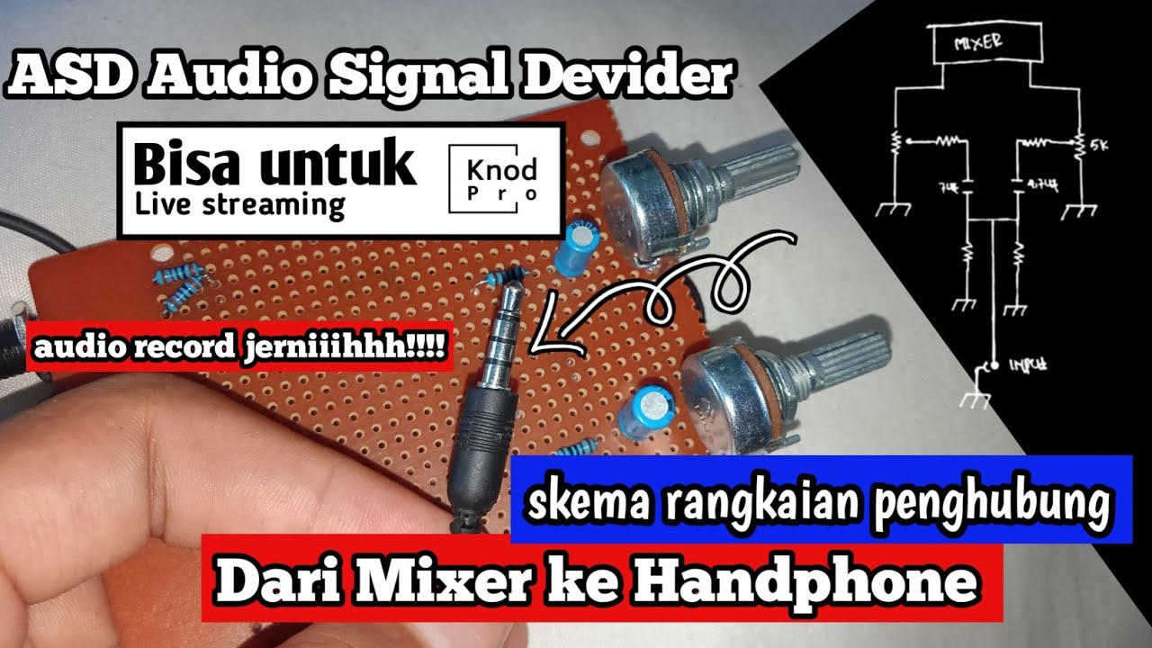 ASD Audio Signal Devider | skema rangkaian penghubung dari mixer ke handphone | #audio #soundsystem