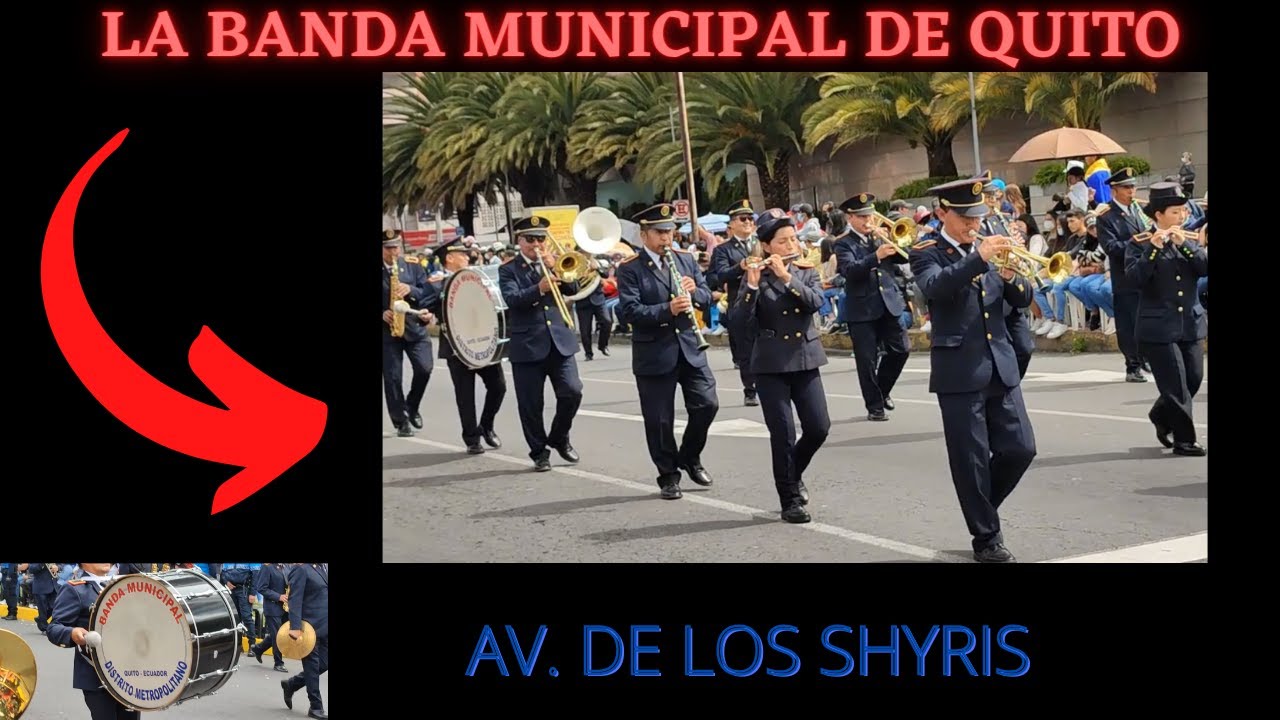 La banda municipal de quito en la av. de los Shyris.