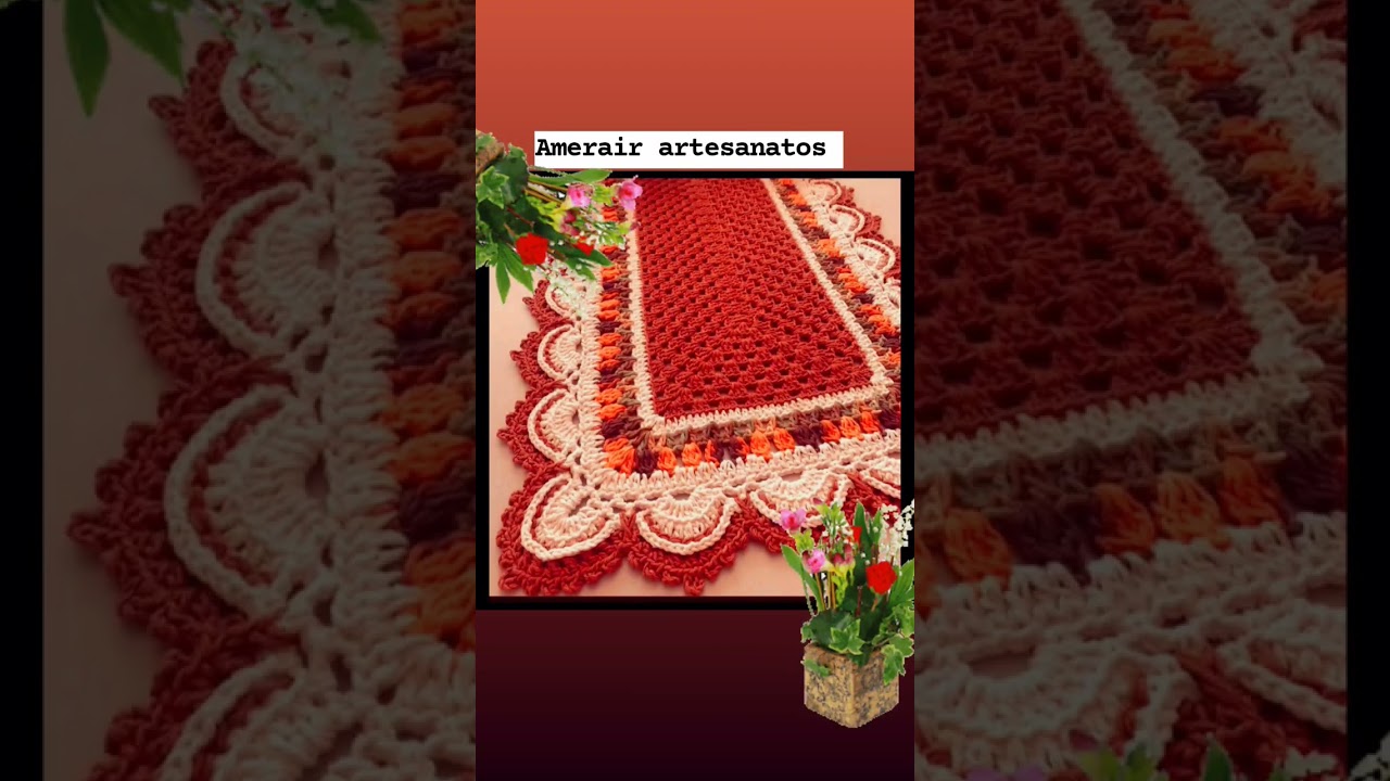 ❤️❤️TAPETE DE CROCH&Ecirc; RETANGULAR ❤️❤️