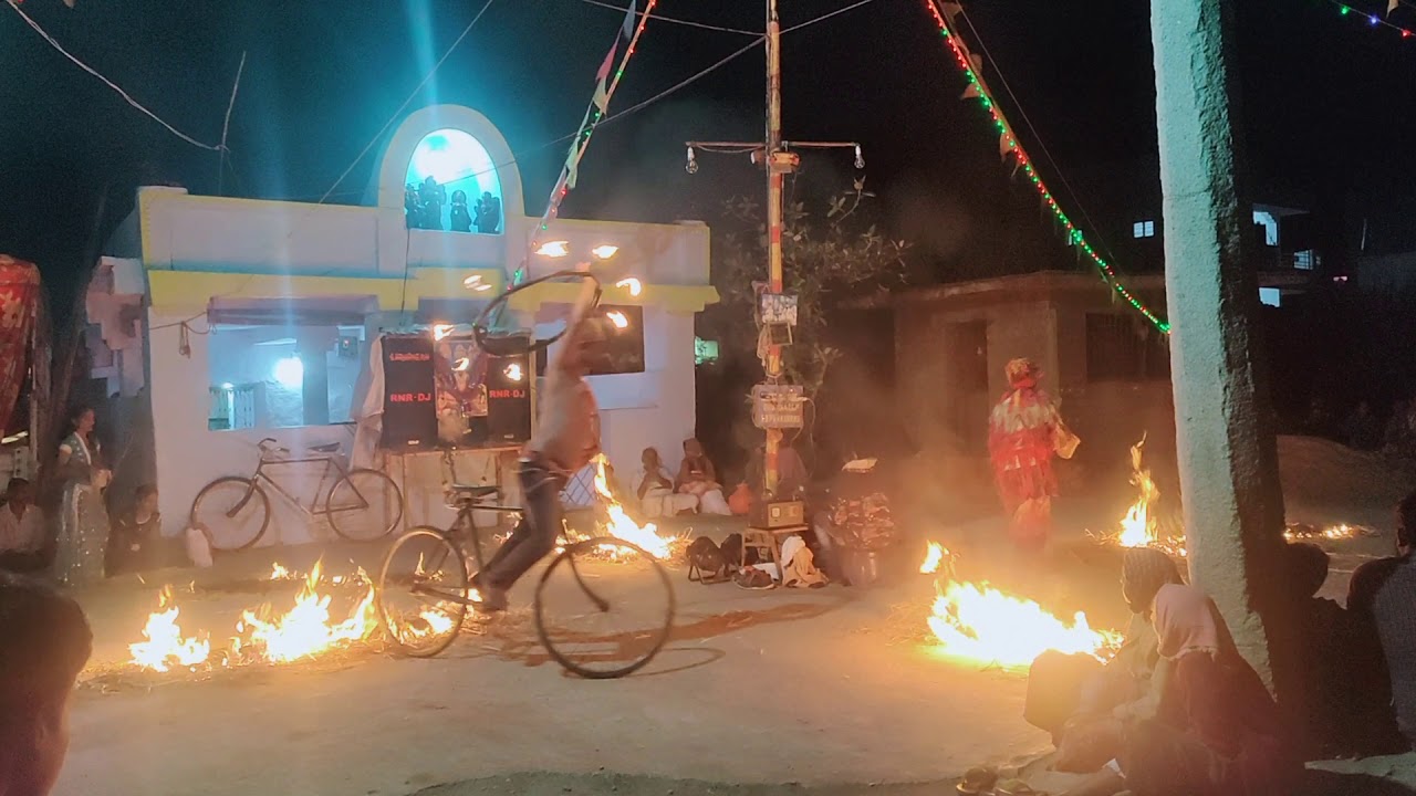 cycle circus with fire