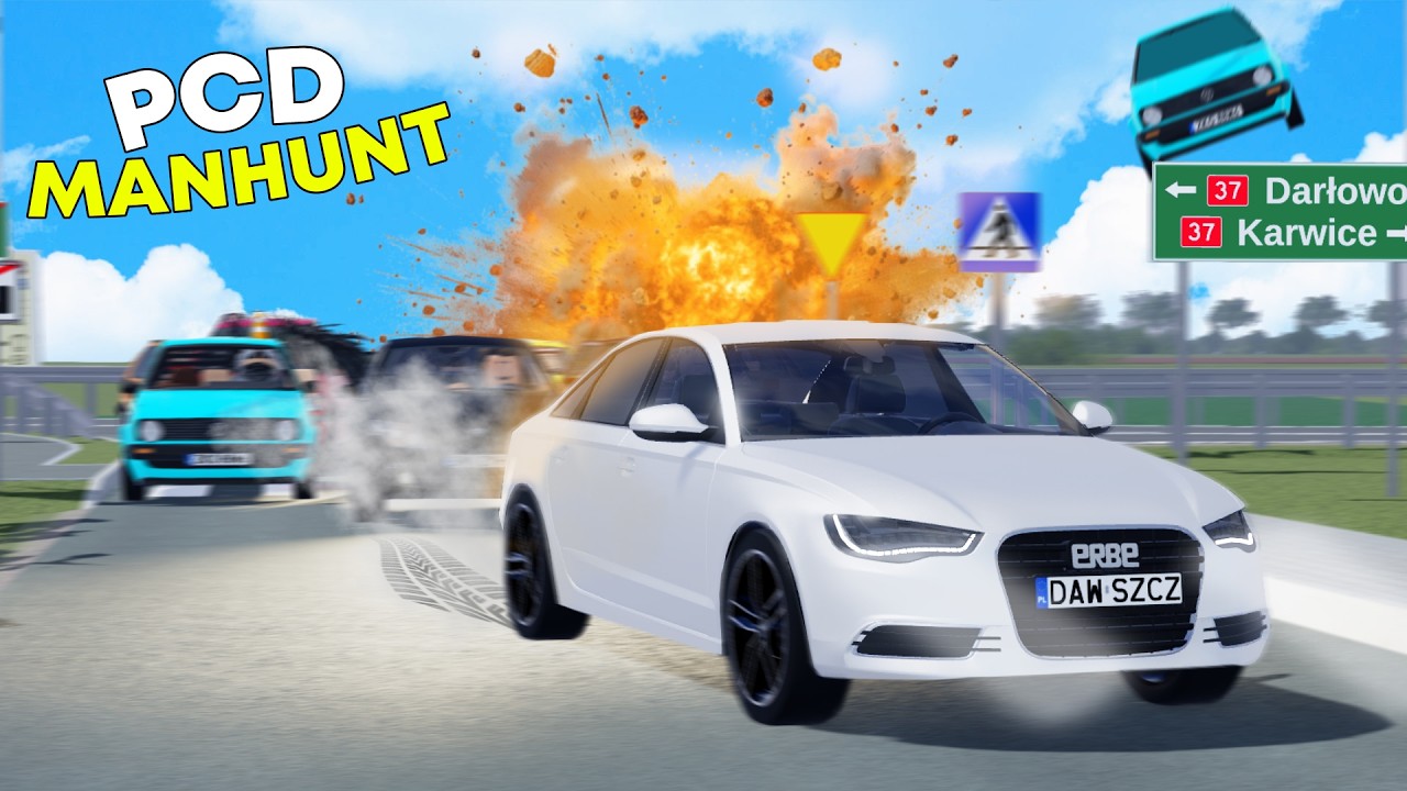 DAWSZCZEQ vs 20 ŁOWC&Oacute;W | Polish Car Driving MANHUNT #3