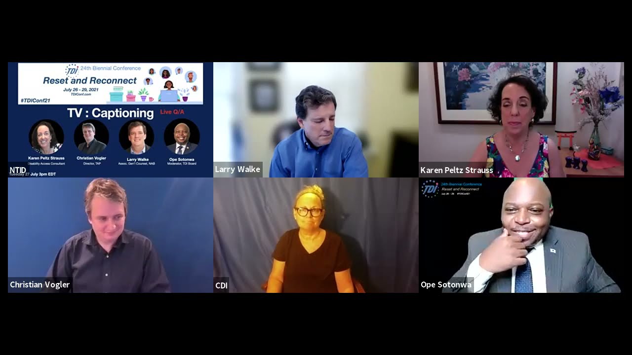 #TDIConf21 breakout session: Captioning: TV