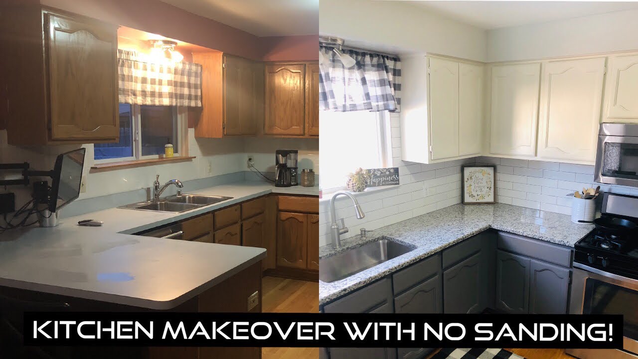 Окрашенные кухонные шкафы без грунтовки и шлифовки / Перекраска старой краски / FB Live