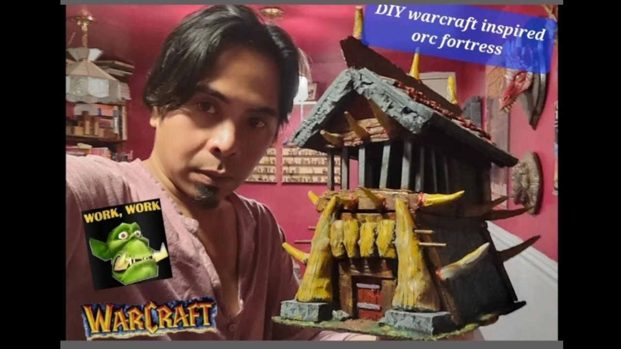 DIY- cheap and easy WARCRAFT inspired orc fort!  (D&D, Warcraft, RPG, tabletop gaming).