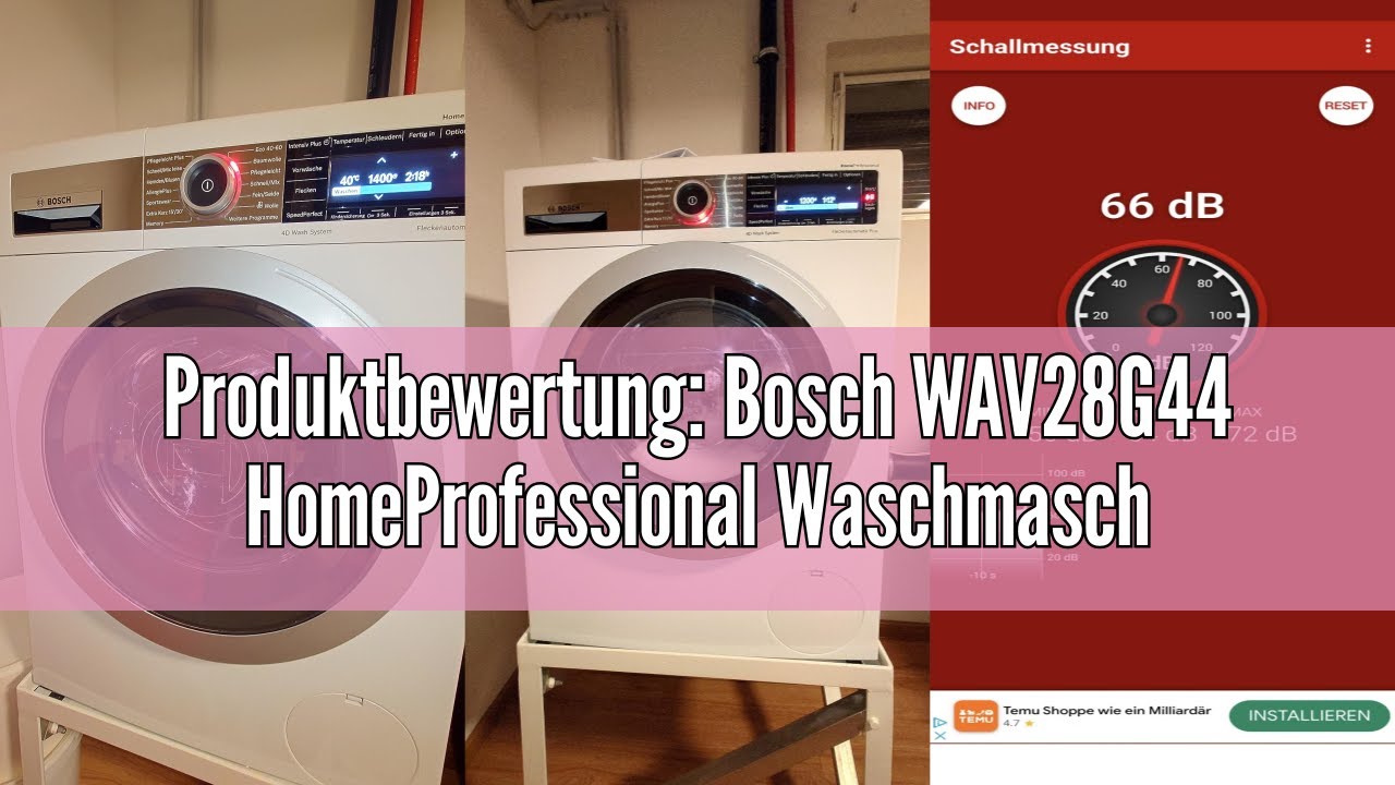 Produktbewertung: Bosch WAV28G44 HomeProfessional Waschmaschine,9 kg, 1400 UpM,Flecken-Automatik Plu