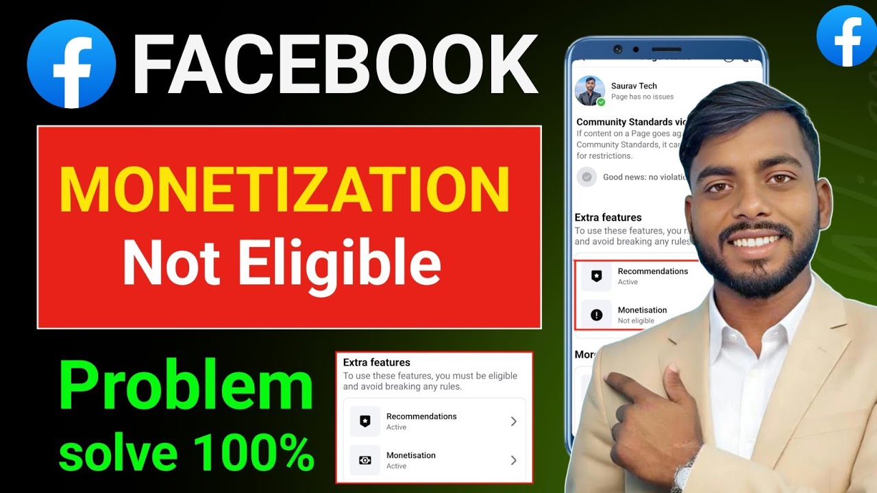 Facebook Page Monetization Not Eligible Problem I how to fixed facebook monetization not eligible 🔥
