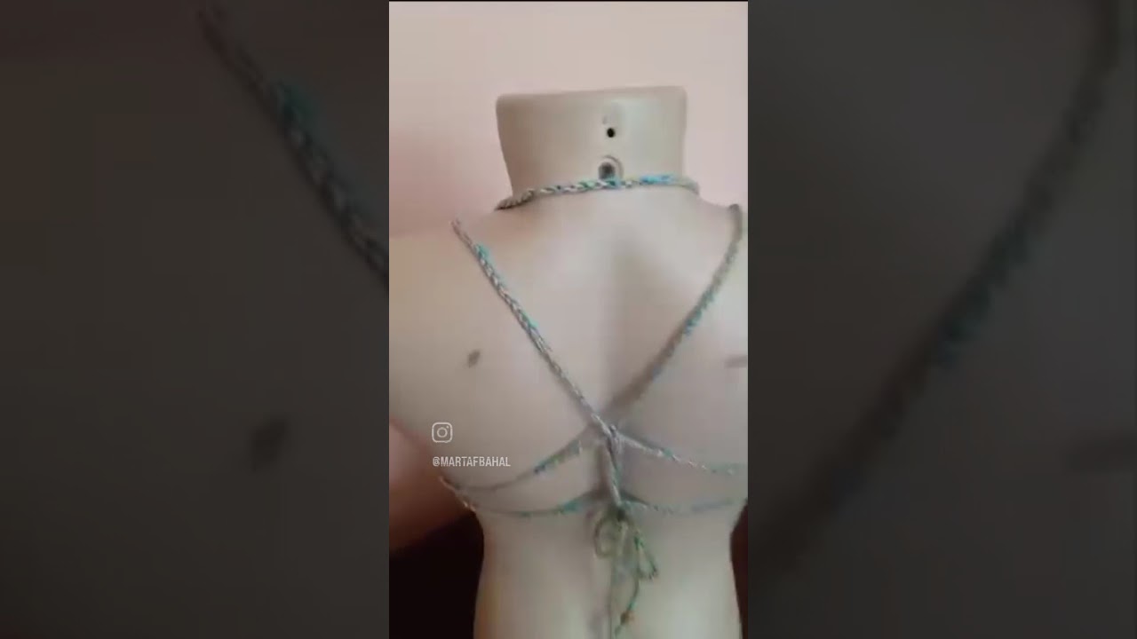 💙🤎💙 lindo top de crochê detalhe com amarração no argola . feito com amor ❤️ feito por mim 😍.