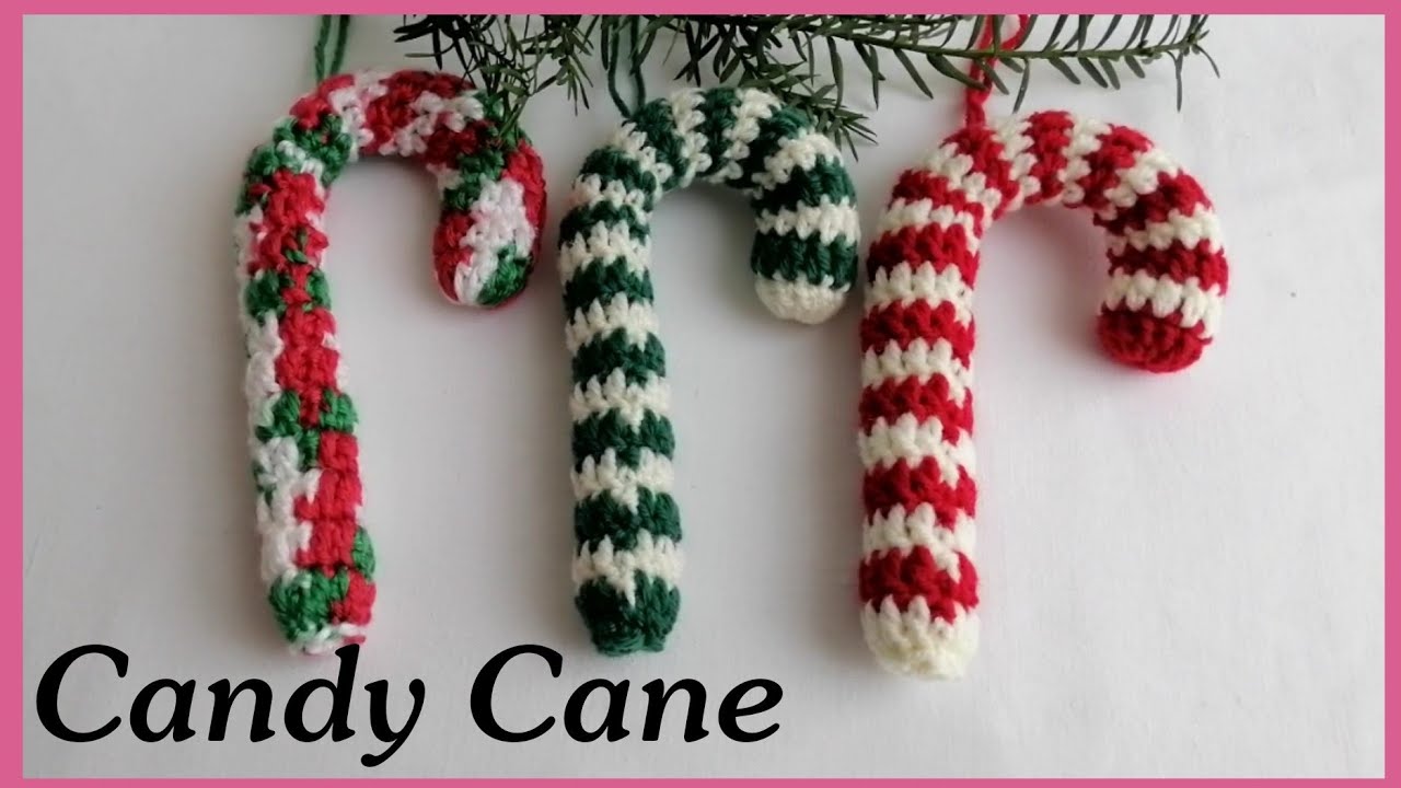 Crochet Candy Cane for Christmas Decor