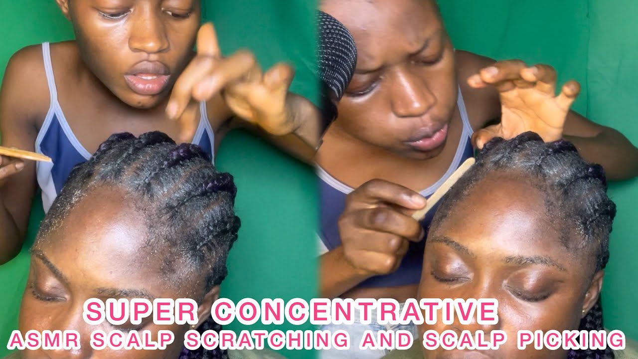 Asmr🌷I GAVE MY AUNTY A CONCENTRATIVE SCALP SCRATCHING AND PICKING BETWEEN CORN ROWS.