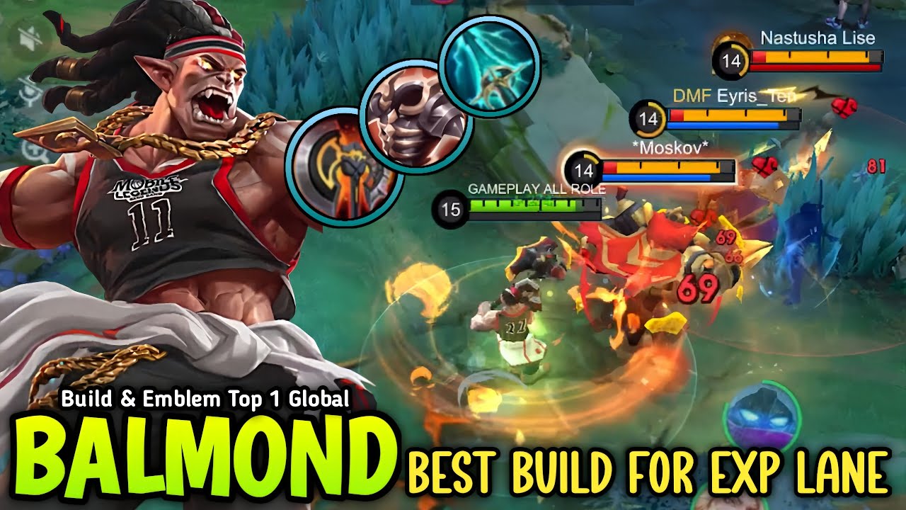 BALMOND BEST BUILD & EMBLEM FOR EXP LANE 100% MONSTER 😱 - BUILD TOP 1 GLOBAL BALMOND