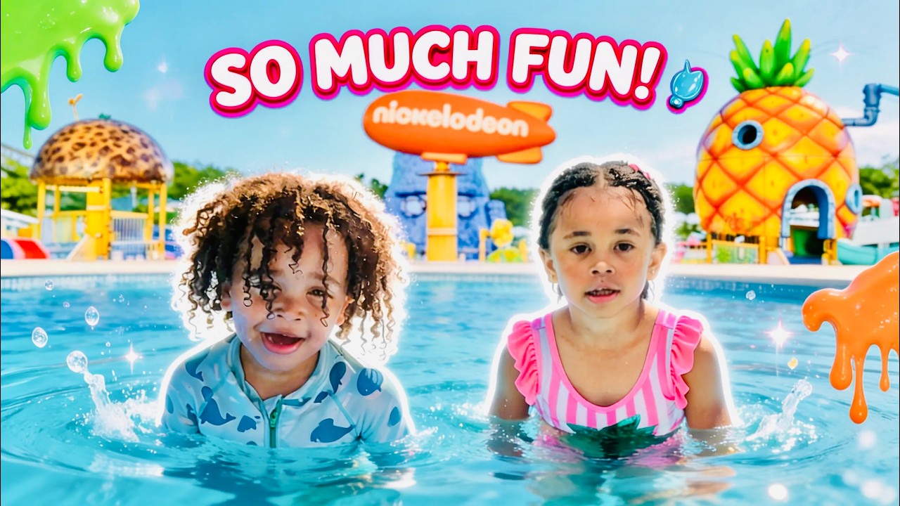 Lauryn and Dominic at Nickelodeon Waterpark Mexico SO MUCH FUN!
