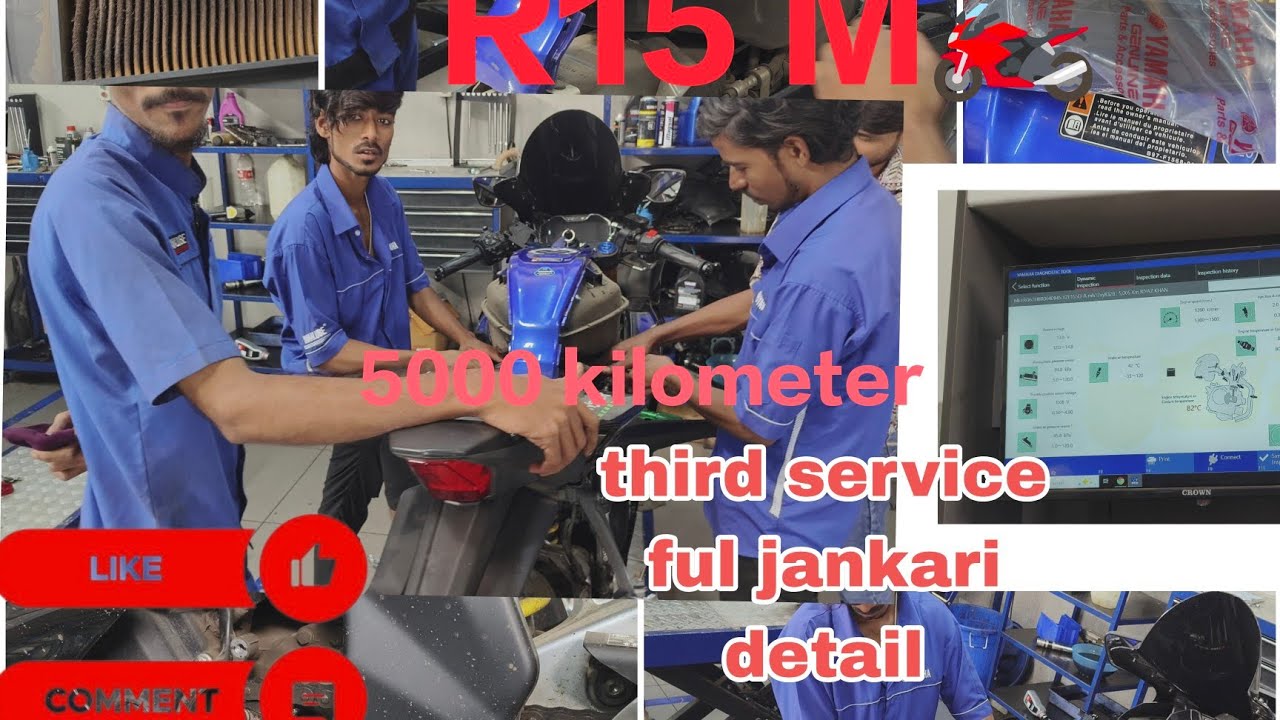 R15 full service detail 5000 kilometer chalne ke bad क्या-क्या parts change karna padta hai 3service
