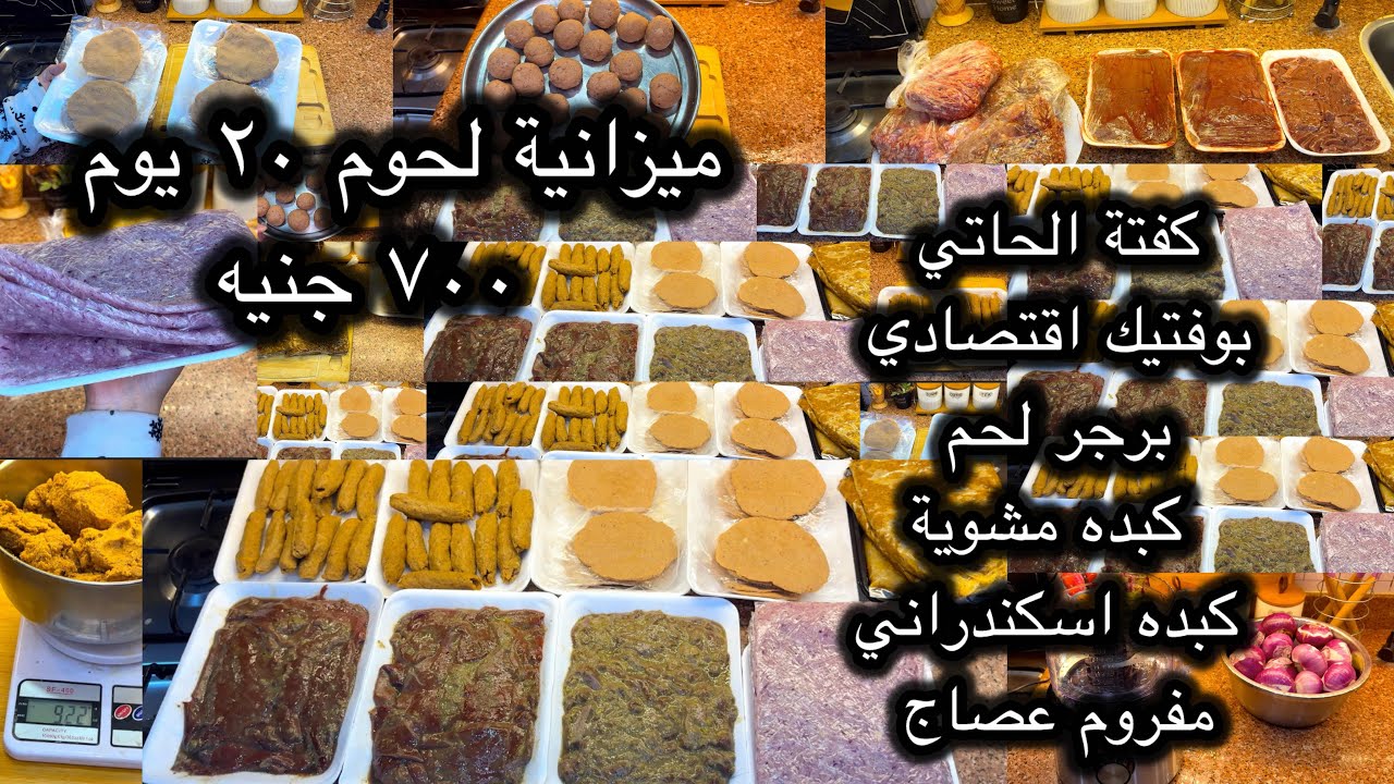 ميزانية اللحوم لـ 20 يوم | تفريزات جاهزة على التسوية وتنظيم يوفر مصاريف البيت 💰🥩 #ميزانيات_اقتصاديه