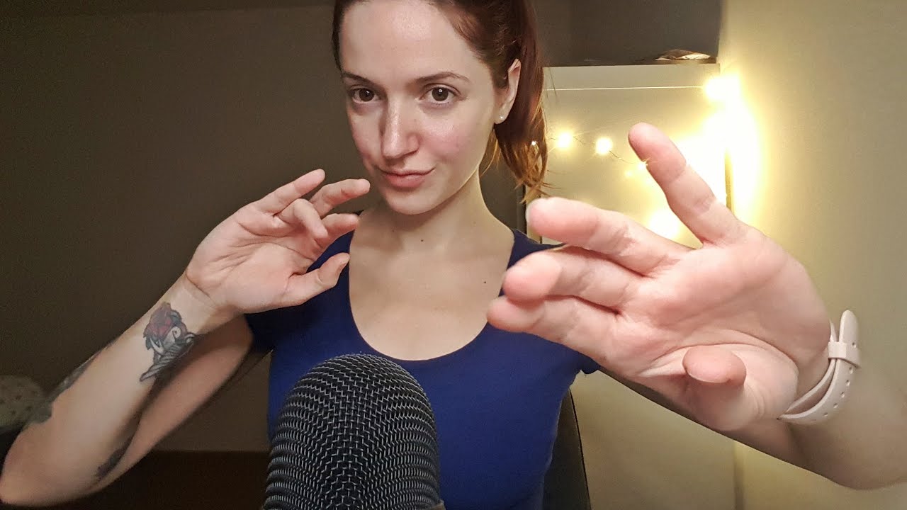 ASMR pure hand sounds and movements with mouth sounds tongue clicking - relaxing for sleep