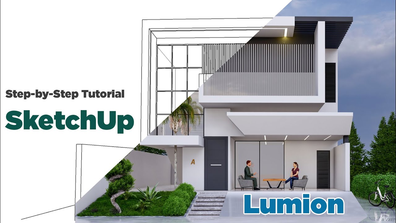 SketchUp Tutorial | Step-by-Step 3D Modeling of a Modern Villa in SketchUp | #sketchup