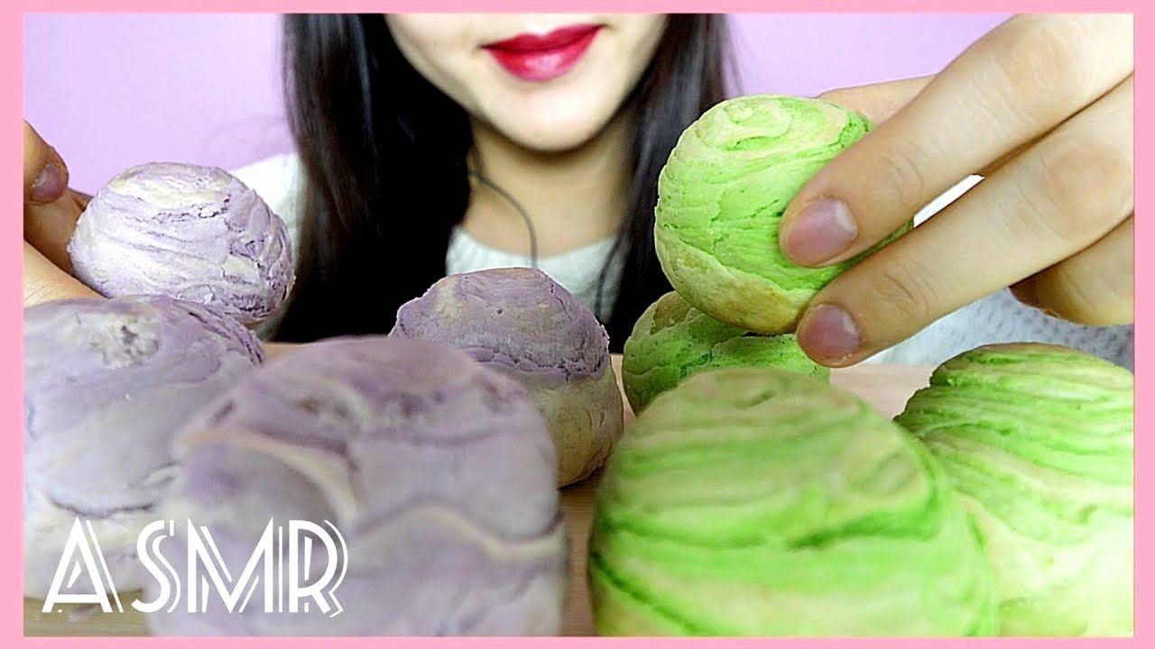 ASMR TARO & GREEN TEA YOLK PASTRY 패스트리 먹방 | Eating Sounds | Eating Show | Yoojin Eats