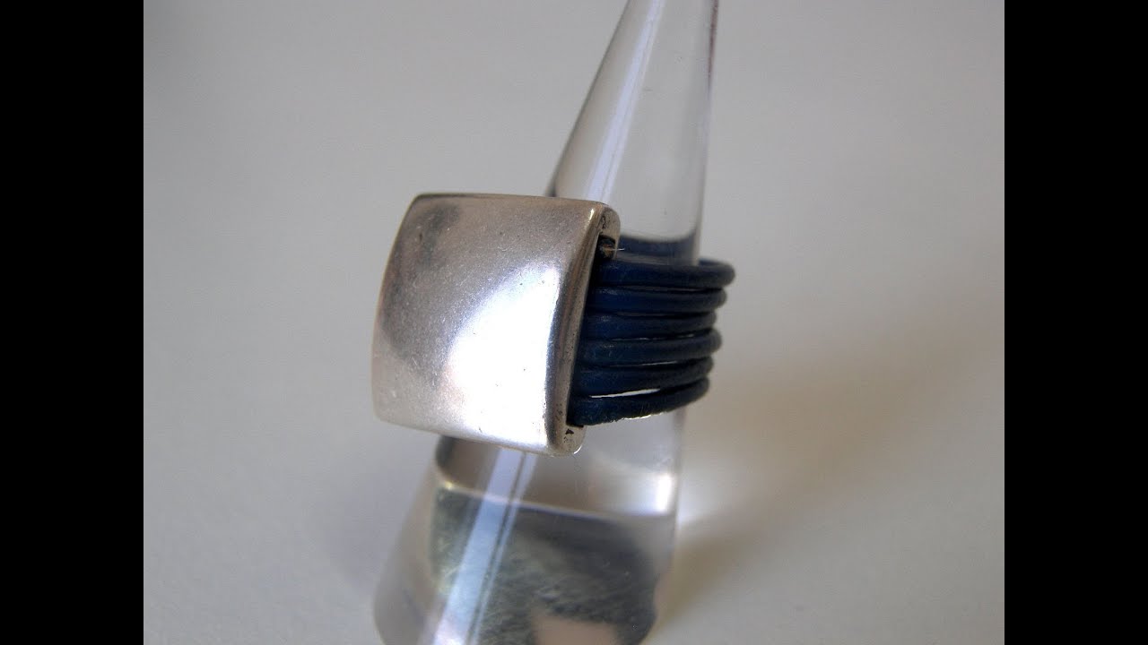 Abalorios - Anillo de cuero con Entrepiezas II
