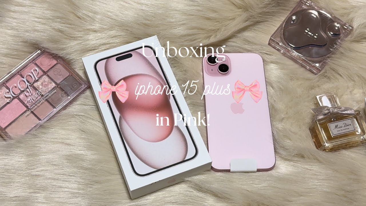 ☁️🎀 Iphone 15 plus pink unboxing + pretty accessories