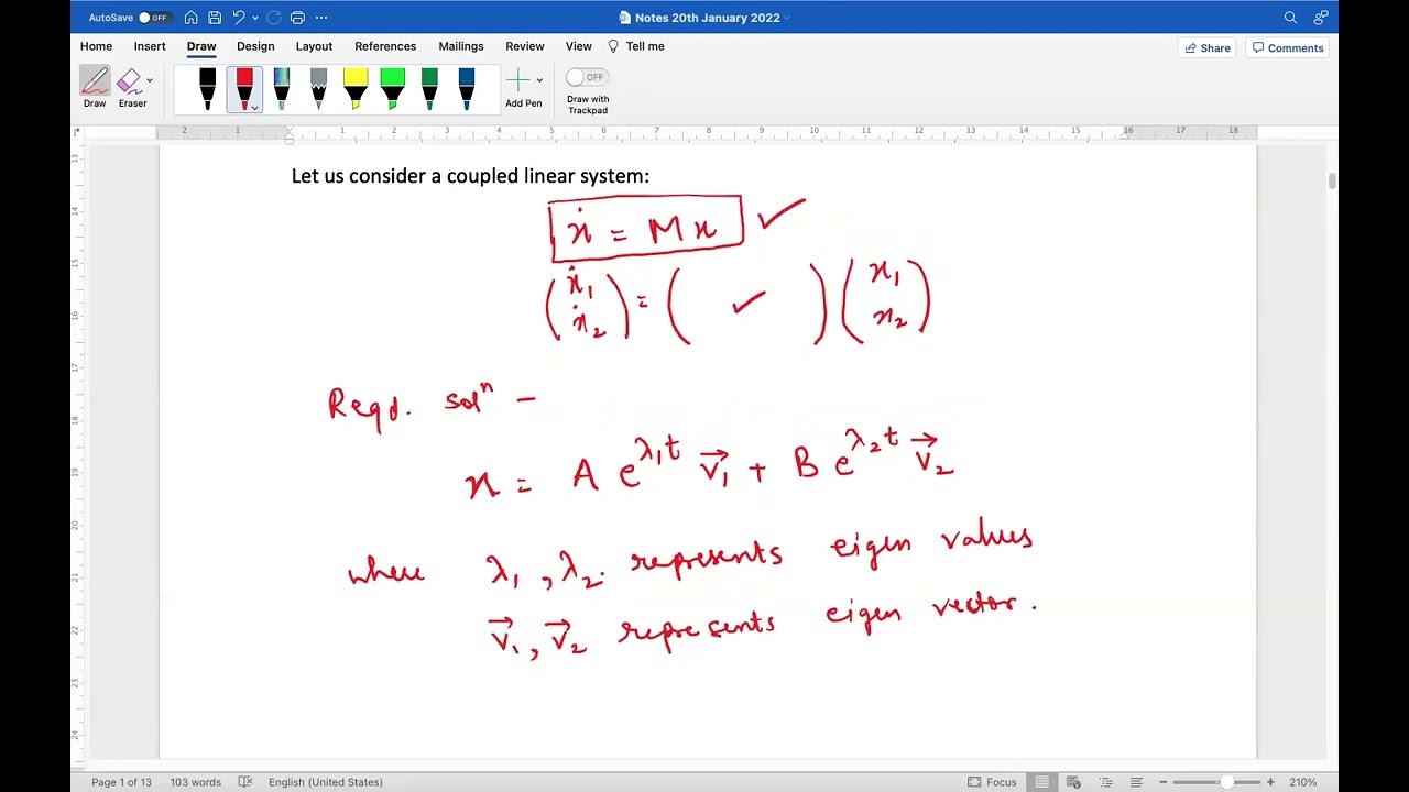 Coupled differential equation