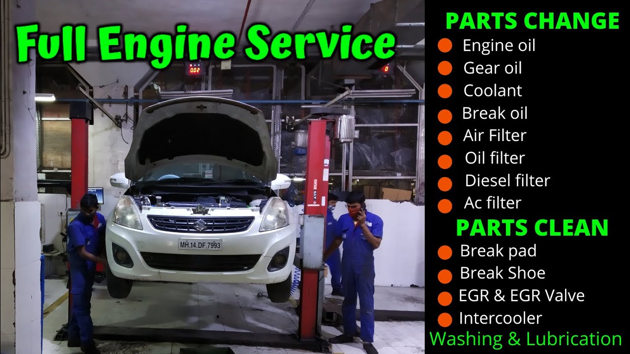 Swift Dzire major Engine servicing |Swift Engine oil Air filter Diesel Filter change|Swift EGR clean