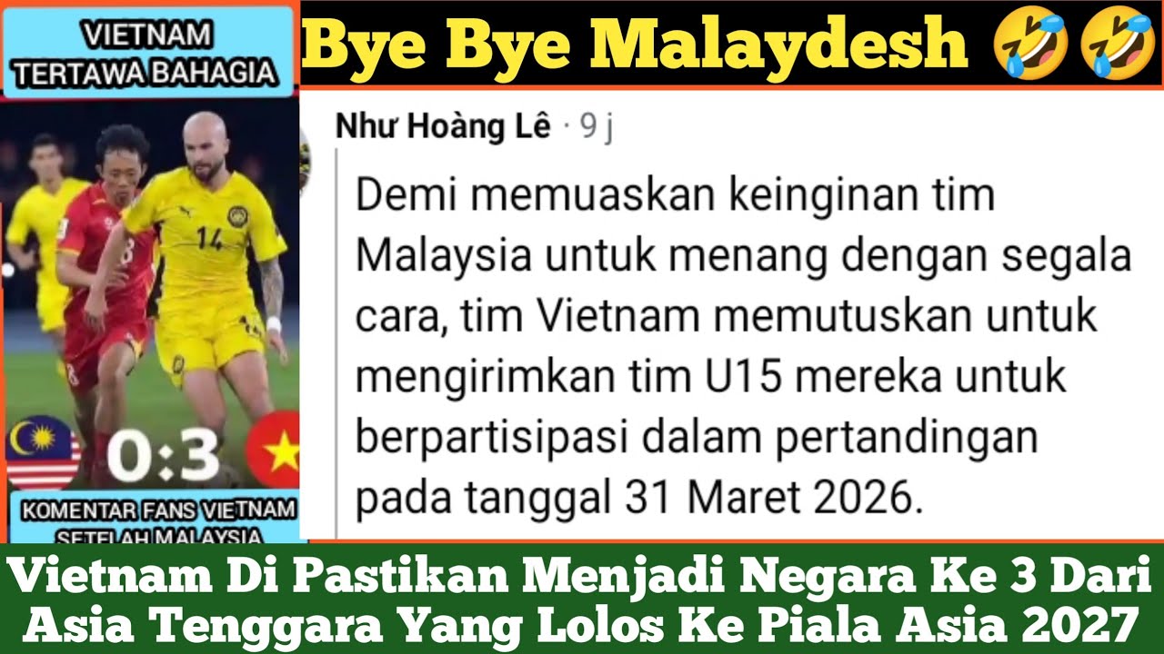 Komentar Fans Vietnam Untuk Malaysia Ketika Malaysia Dinyatakan Kalah W.O || Piala Asia Hanya Mimpi