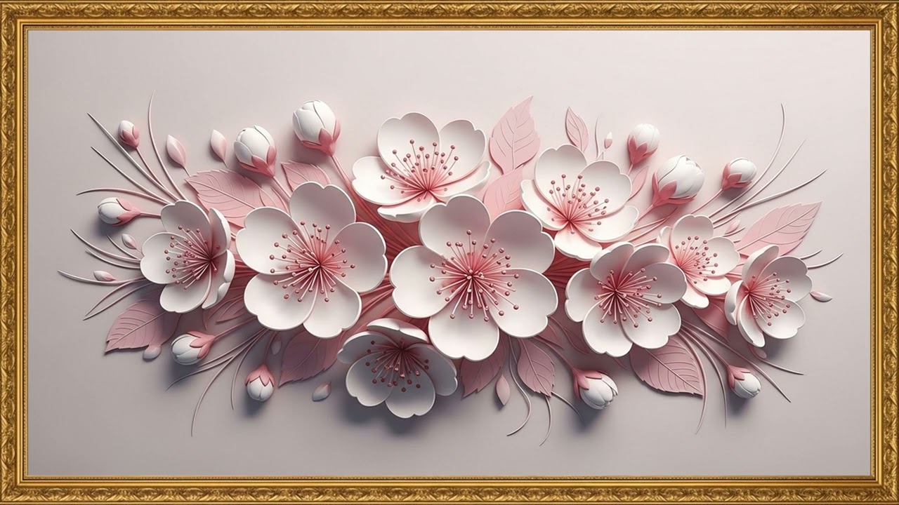 Soft Blush Floral Relief Artwork | Contemporary Gallery Style