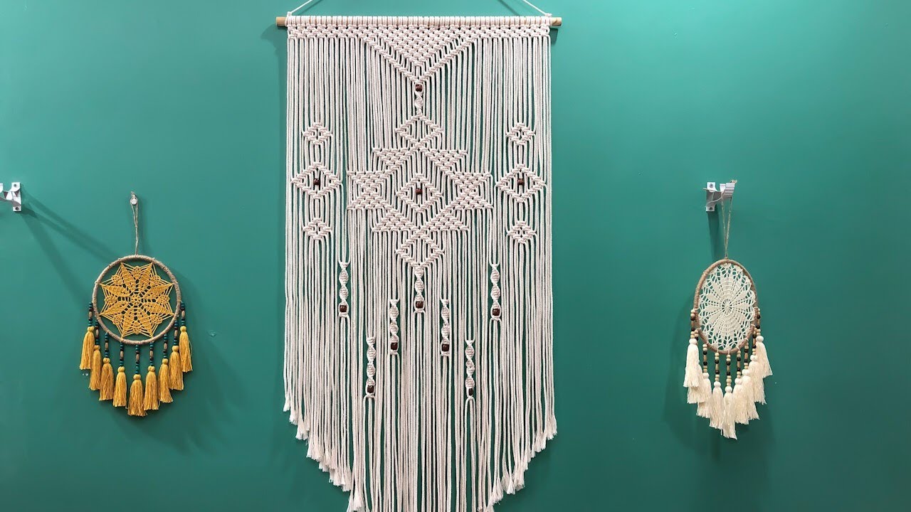 How to make A simple Geometric Macrame Wall hanging /easy macrame pattern/ Step by step tutorial