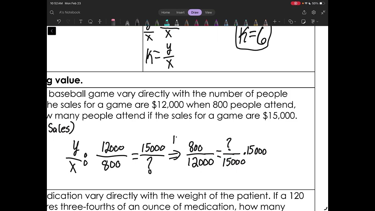 Math 2 Unit 3 Lesson 7: Applications of Direct and Inverse Variation