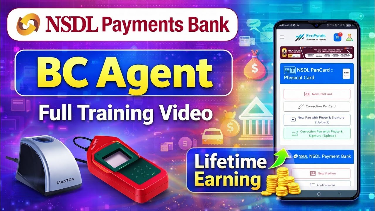 NSDL Payment Bank Account opening By a Fingerprints | Step by Step complete Guide | EcoFynds