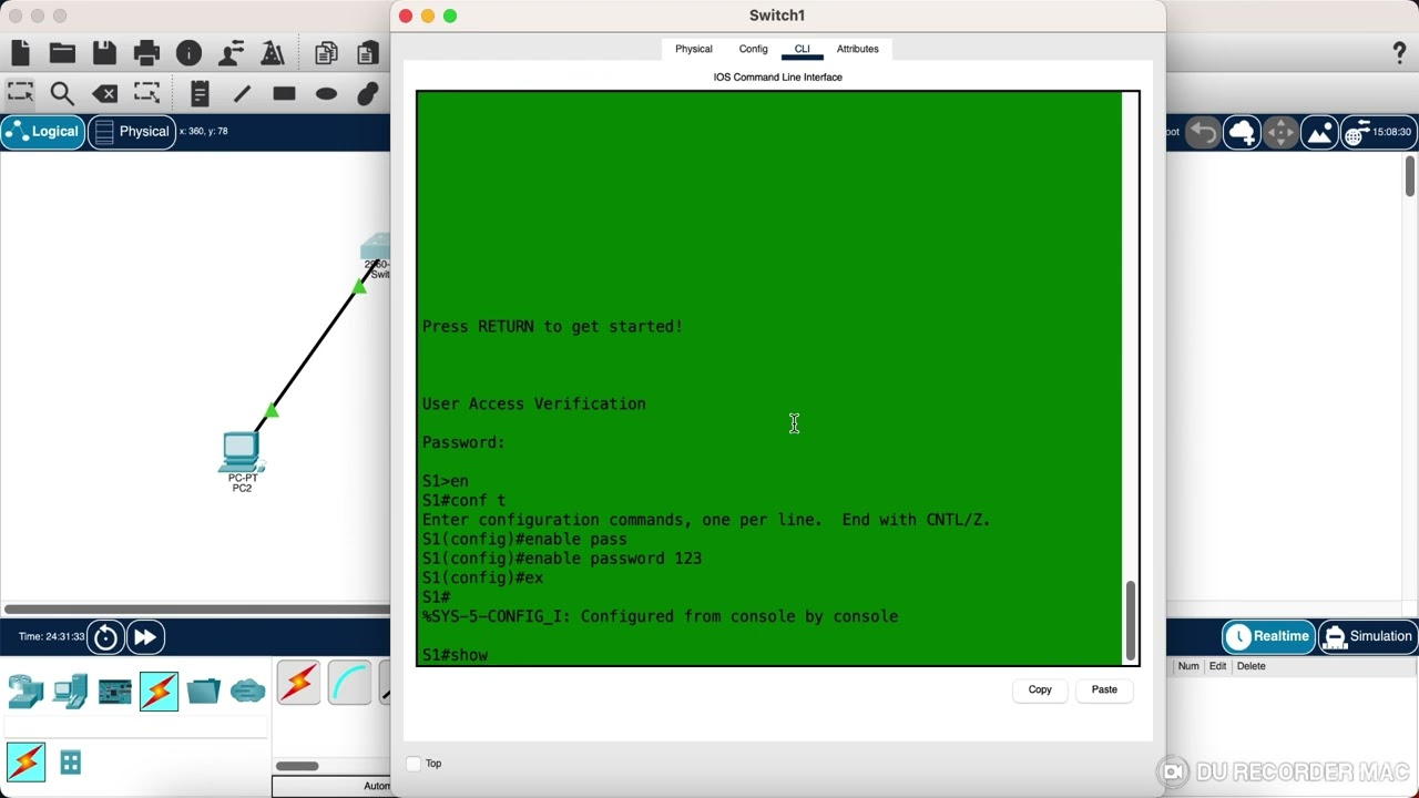 How to give enable password and enable secret password on Cisco packet tracer?
