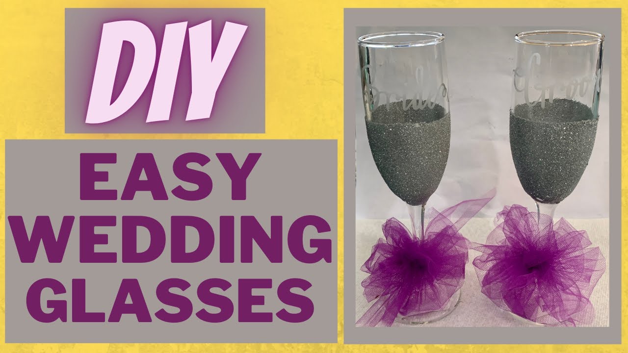 HOW TO GLITTER AND ETCH CHAMPAGNE GLASSES | EASY STEP BY STEP