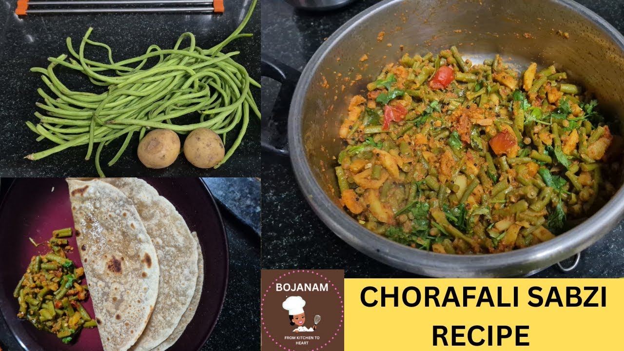 Chorafali Sabzi Recipe | Long Beans Curry | Dry Curries | Lunch Idea || @Bojanam