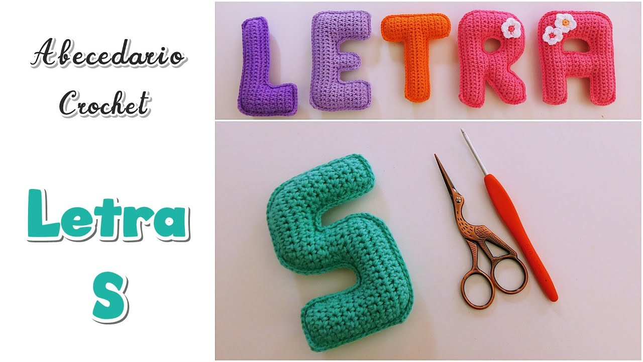Como tejer a crochet, ganchillo Letra 